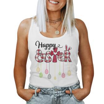 Happy Easter Day Christian Religious Jesus Cute Bunny Egg Women Tank Top Basic Casual Daily Weekend Graphic - Seseable