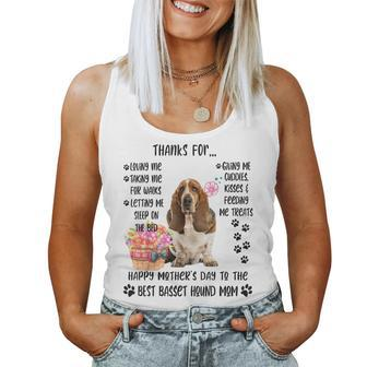 Happy Mothers Day 2021 Basset Hound Mom Dog Lover Women Tank Top Basic Casual Daily Weekend Graphic - Thegiftio UK