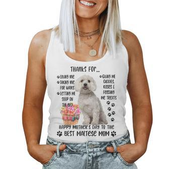 Happy Mothers Day 2021 Maltese Mom Dog Lover Women Tank Top Basic Casual Daily Weekend Graphic - Thegiftio UK