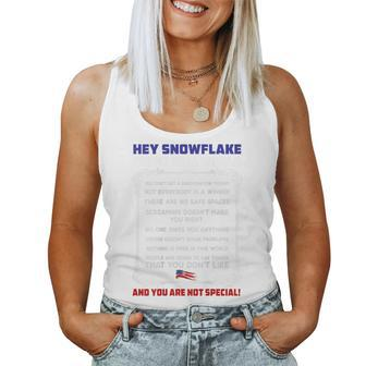Hey Snowflake In The Real Word For Men Women Backside Women Tank Top | Mazezy