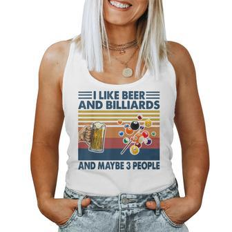 I Like Beer And Billiards And Maybe 3 People Women Tank Top Basic Casual Daily Weekend Graphic - Seseable