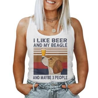 I Like Beer And My Beagle And Maybe 3 People Women Tank Top Basic Casual Daily Weekend Graphic - Seseable