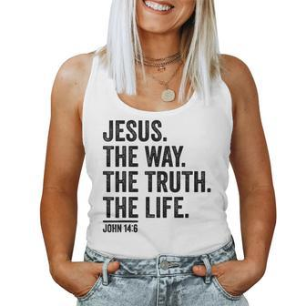 Jesus The Way Truth Life Christian Women Men Kids Worship Women Tank Top | Mazezy