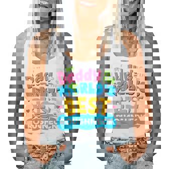 Kids My Best Daddy Dad Roughneck Proud Daughter Son Kid T Women Tank Top | Mazezy