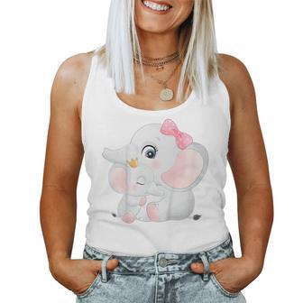 Kids Mama And Baby Elephant Cute Toddler Girls Women Tank Top | Mazezy