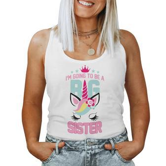 Kids Unicorn Going To Be A Big Sister Siblings T Women Tank Top | Mazezy