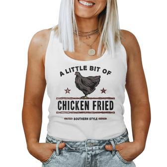 A Little Bit Of Chicken Fried Southern Style Fast Food Lover Women Tank Top | Mazezy