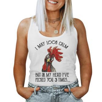 I May Look Calm Chicken Rooster Women Tank Top | Mazezy