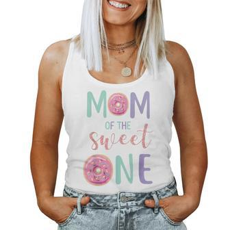 Mom Of The Sweet One Donut Themed First Birthday Party Women Tank Top | Mazezy