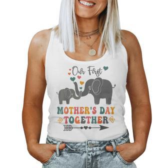 Mothers DayOur First Mothers Day Together Elephant Design Women Tank Top Basic Casual Daily Weekend Graphic - Thegiftio UK