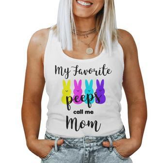 My Favorite Peeps Call Me Mom Mommy Mother Easter Mama Women Tank Top Basic Casual Daily Weekend Graphic - Thegiftio UK