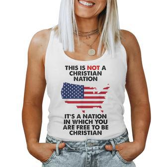 This Is Not A Christian Nation America Flag Women Tank Top | Mazezy