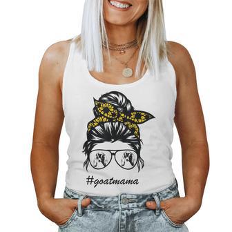 Nubians Goat Mama Messy Hair Bun Sunflower Mother Day 2021 Women Tank Top Basic Casual Daily Weekend Graphic - Thegiftio UK