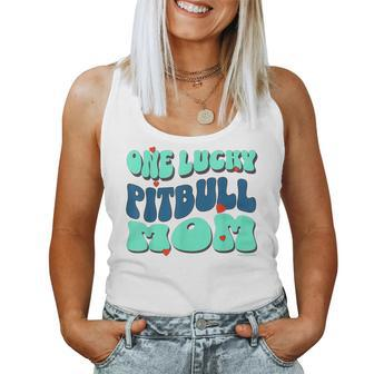 One Lucky Pitbull Mom - Pitbull Dog Mom Women Tank Top | Mazezy