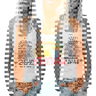 Our First Fathers Day Together Beer Milk Vintage Dad Joke Women Tank Top Basic Casual Daily Weekend Graphic - Thegiftio