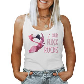 Our Flock Rocks Flamingo Mothers Day Funny Gift Women Tank Top Basic Casual Daily Weekend Graphic - Thegiftio UK