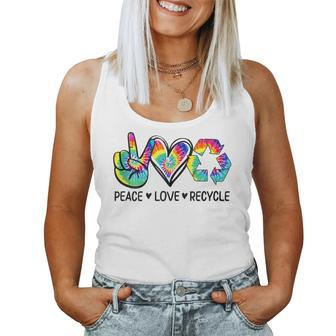 Womens Peace Love Earth Day Tie Dye Hippie Kids Women Love Women Tank Top | Mazezy