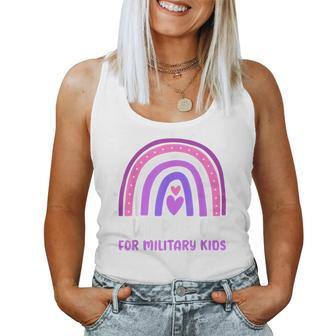 Purple Up For Military Kids Month Military Child Rainbow Women Tank Top | Mazezy