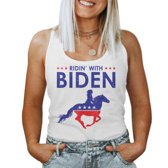 Ridin With Biden Horse Rider Democrat Joe Biden 2020 Women Tank Top | Mazezy