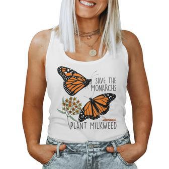 Save The Monarchs Plant Some Milkweed Butterfly Gift Women Tank Top Basic Casual Daily Weekend Graphic - Seseable