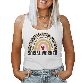 Social Worker Rainbow 2023 School Social Worker Women Tank Top Basic Casual Daily Weekend Graphic - Seseable