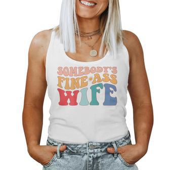 Somebodys Fine Ass Wife Funny Saying Milf Hot Momma - Back Women Tank Top Basic Casual Daily Weekend Graphic - Seseable