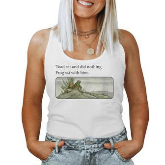 Womens Toad Sat And Did Nothing Frog Sat With Him Women Tank Top | Mazezy