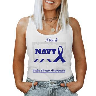 I Wear Navy For My Sister Colon Cancer Sister Brother Women Tank Top | Mazezy