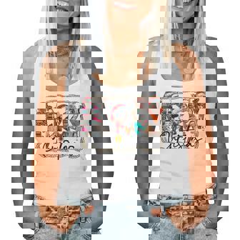 Western Country Farm Animals Cow Merry Christmas Cows Pigs Women Tank Top | Mazezy