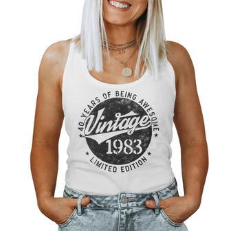Womens 40 Years Old Vintage 1983 40Th Birthday Decoration Men Women Women Tank Top Basic Casual Daily Weekend Graphic - Thegiftio UK
