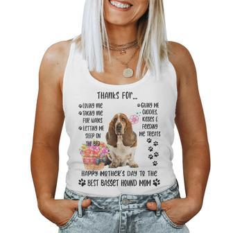 Womens Happy Mothers Day 2023 Basset Hound Mom Dog Lover Women Tank Top Basic Casual Daily Weekend Graphic - Thegiftio UK