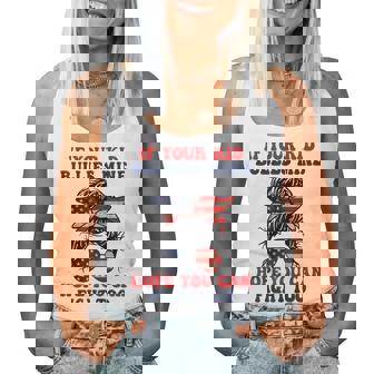 Womens If Your Kid Bullies Mine I Hope You Can Fight Too Funny Women Tank Top Basic Casual Daily Weekend Graphic - Seseable