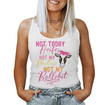 Womens Not My Pasture Not My Cows Not My Bullshit Farm Sayings Her Women Tank Top Basic Casual Daily Weekend Graphic - Seseable