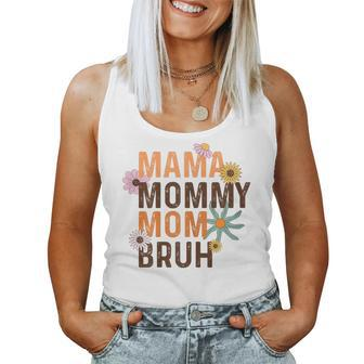 Womens Retro Groovy Mama Mommy Mom Bruh Happy Mothers Day Women Tank Top Basic Casual Daily Weekend Graphic - Thegiftio UK