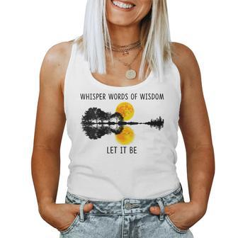 Womens Whisper Words Of Wisdom Let-It Be Guitar Lake Shadow Women Tank Top Basic Casual Daily Weekend Graphic - Seseable