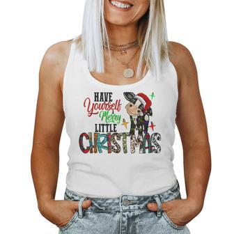 Have Yourself Merry Little Christmas Cow Lover Heifer Xmas Women Tank Top | Mazezy