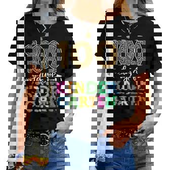 100 Days Of Kindergarten Kid Boy Girl Teacher School Women T-shirt | Seseable UK