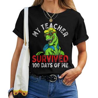 My Teacher Survived 100 Days Of Me 100 Days Of School  V2 Women T-shirt Casual Daily Crewneck Short Sleeve Graphic Basic Unisex Tee