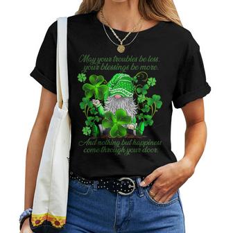 Christian Gnome St Patricks Day Irish Blessing Leprechaun  Women T-shirt Casual Daily Crewneck Short Sleeve Graphic Basic Unisex Tee