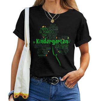 St Patricks Day Love Kindergarten Teacher Irish Shamrocks  Women T-shirt Casual Daily Crewneck Short Sleeve Graphic Basic Unisex Tee