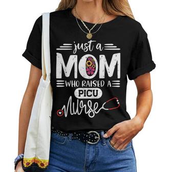 Just A Mom Who Raised A Picu Nurse Mommy Gift Mothers Day Women T-shirt Casual Daily Crewneck Short Sleeve Graphic Basic Unisex Tee