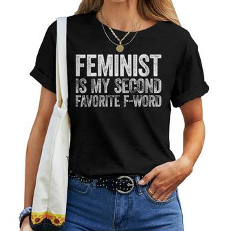Womens Feminist Is My Second Favorite F Word  Feminism Gift  Women T-shirt Casual Daily Crewneck Short Sleeve Graphic Basic Unisex Tee