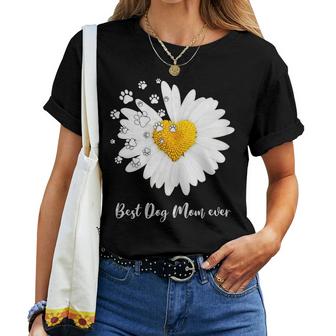 Best Dog Mom Ever Daisy Heart Dog Paw Mothers Day Gifts Gift For Womens Women T-shirt Casual Daily Crewneck Short Sleeve Graphic Basic Unisex Tee