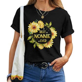 Best Nonnie Ever Sunflowers Happy Nonnie Mothers Day Gift Gift For Womens Women T-shirt Casual Daily Crewneck Short Sleeve Graphic Basic Unisex Tee