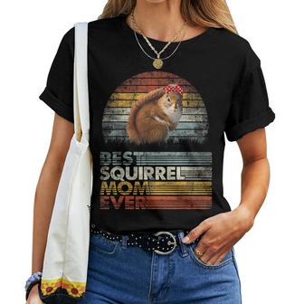 Retro Best Squirrel Mom Ever  Animals Lover Women T-shirt Casual Daily Crewneck Short Sleeve Graphic Basic Unisex Tee