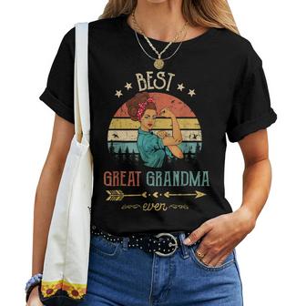 Best Great Grandma Ever Women Rosie Vintage Decor Grandma Women T-shirt Casual Daily Crewneck Short Sleeve Graphic Basic Unisex Tee