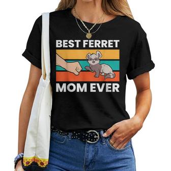 Ferret Mama Best Ferret Mom Ever Animal Funny Ferret Women T-shirt Casual Daily Crewneck Short Sleeve Graphic Basic Unisex Tee