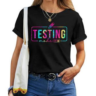 Testing Mode On Last Day Of School Test Day Teacher Student  Women Crewneck Short T-shirt