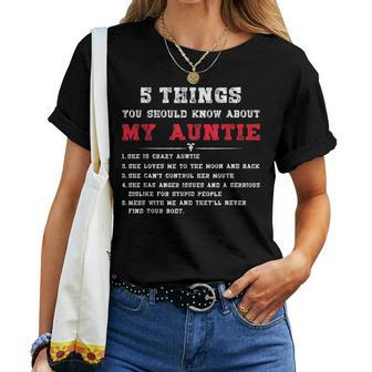 5 Things You Should Know About My Auntie Women T-shirt - Thegiftio UK