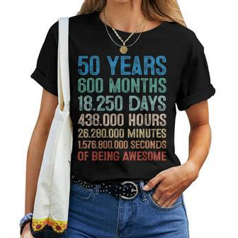 50 Year Old Decorations 50Th Bday Awesome 1973 Birthday Women T-shirt | Mazezy